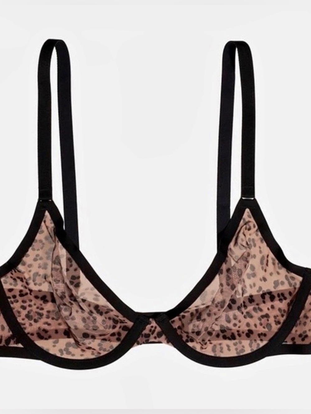 CUUP The Balconette - Mesh Leopard Bra 34D